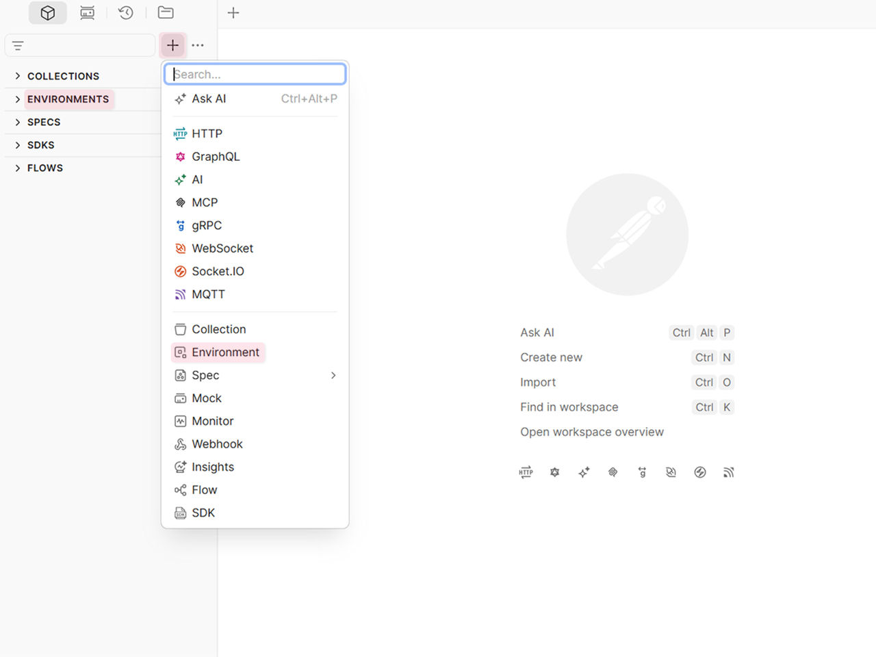 Screen shot showing how to create a Postman environment.